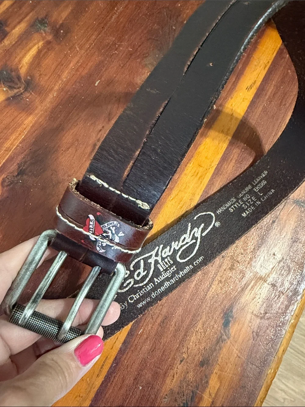 Ed Hardy Belt leather belt Love Kills Slowly